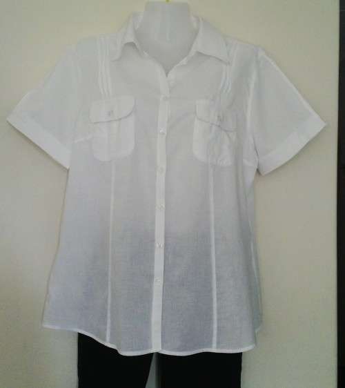 Crisp White Short Sleeve Shirt by Woolworths Size 12