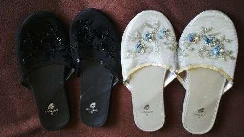 ***Bargain Bundle*** 2 pairs Sequined  Slippers Size 6