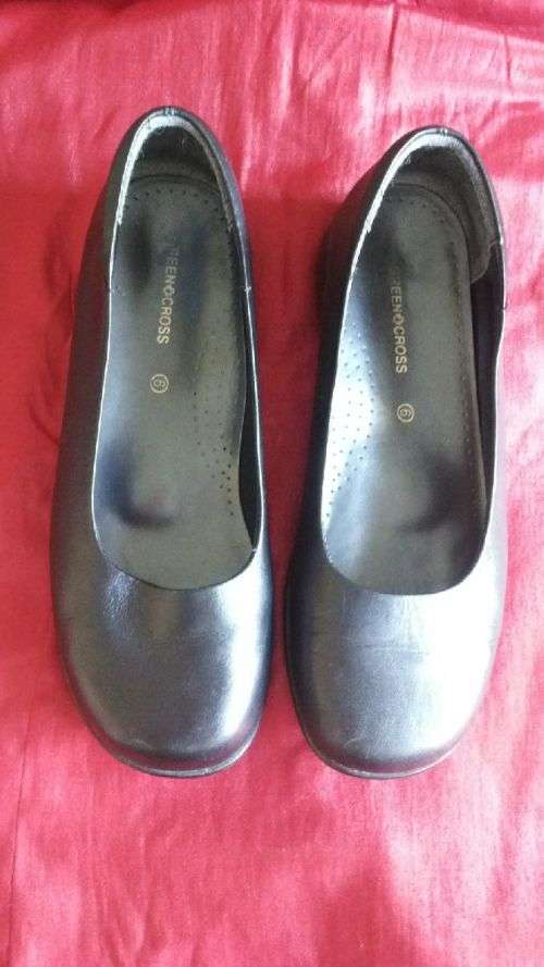 Black Super Soft  Leather Slipons by Green Cross Size 6