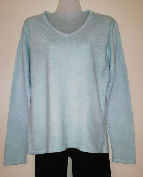 Pale Blue V Neck Jersey Size Medium
