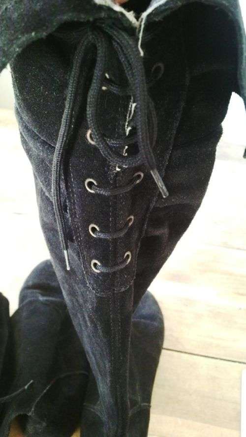 Over the Knee High Black Suede Boots Size 7