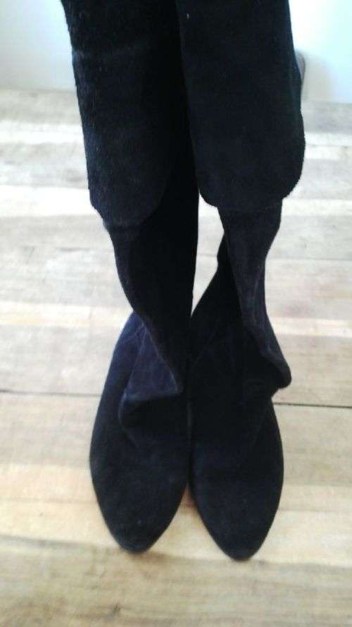 Over the Knee High Black Suede Boots Size 7