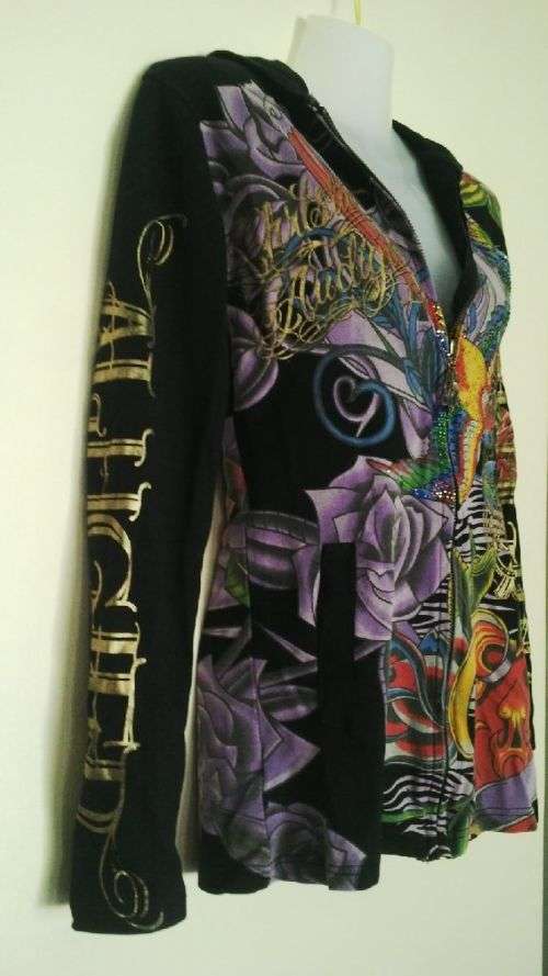 Gorgeous Colourful Hoodie by Christian Audigier Size medium