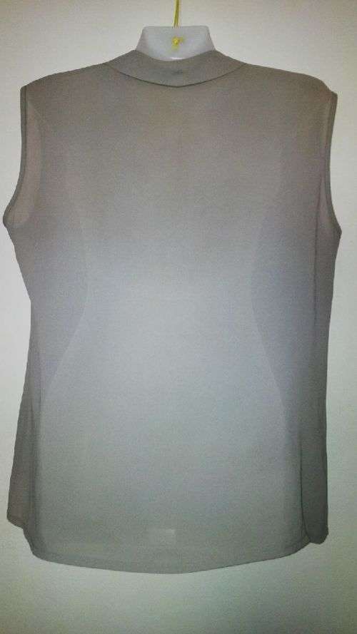 Beige Chiffon Top With Scarfe Detail on neck Size 16