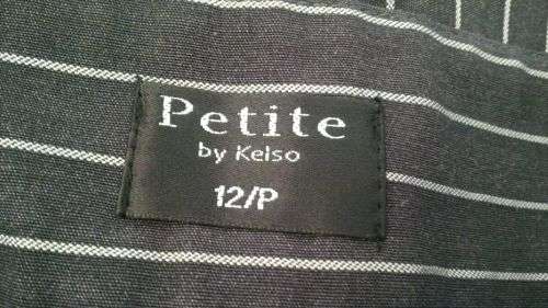 Dark Grey Pinstripe Pants By Kelso Petite Size  12
