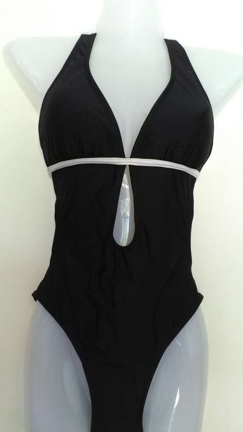 Black and White Halterneck Monokini Size Small