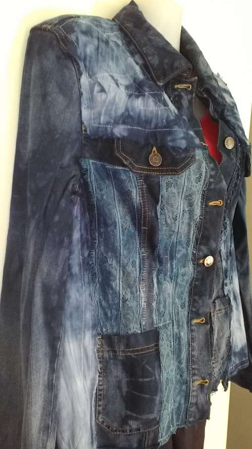 Denim Jacket with Embelishments Size Large