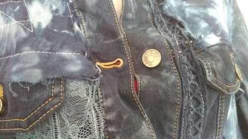 Denim Jacket with Embelishments Size Large