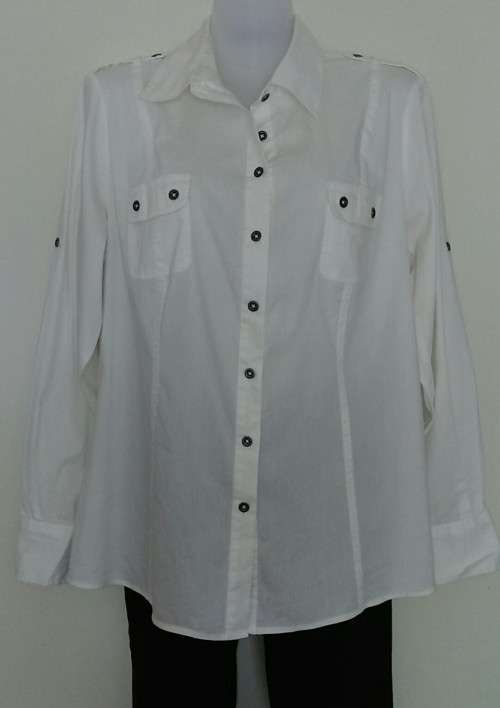White Fitted Shirt by Woolworths size 16