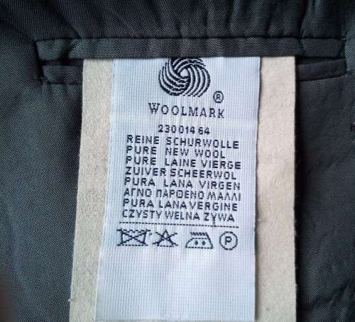 Grey Pinstripe Pure Wool Jacket by Duomo Men Size 42