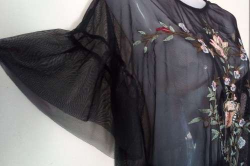 Sheer Black Embroiderd Top by The Fix Size Medium