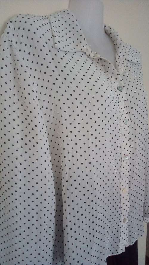 White Polkadot Shirt by Kelso Smart, Office, Career Wear, Size Medium