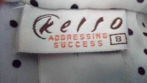 White Polkadot Shirt by Kelso Smart, Office, Career Wear, Size Medium