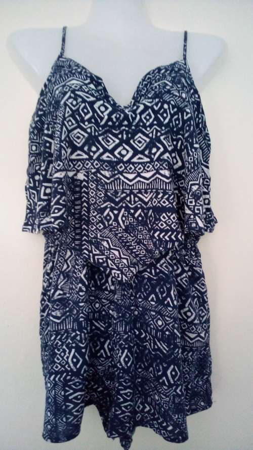 Blue and White short Romper suit by Cotton On Size small