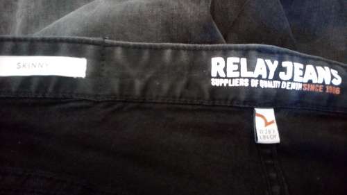 Mens Black Relay Skinny Jeans Size 38