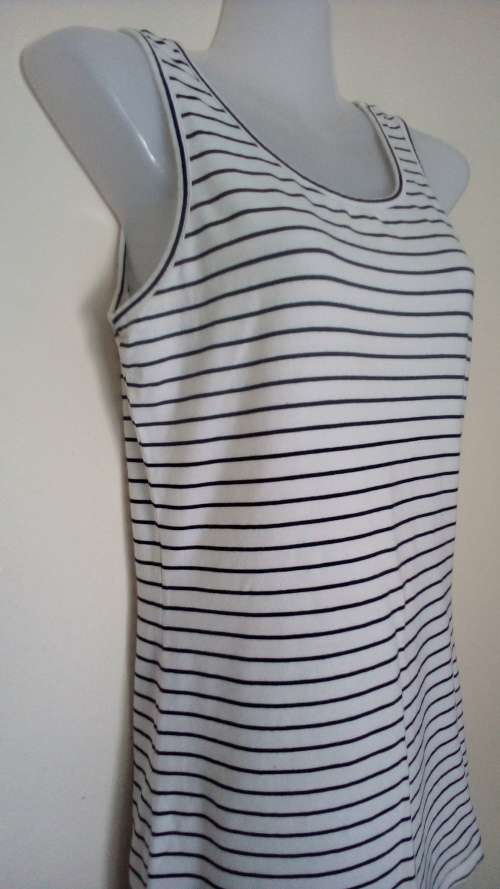 Black and White Longer Length Vest Top Size Small