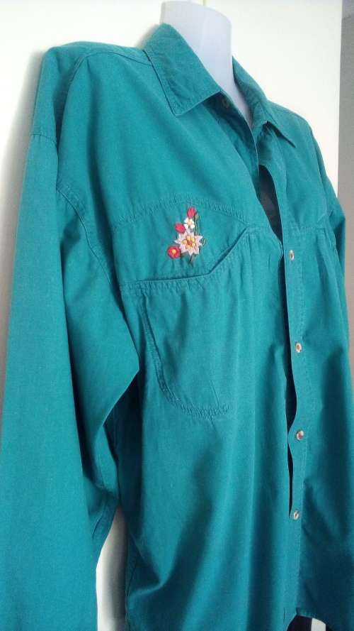 Turquoise Denim Shirt Size 40