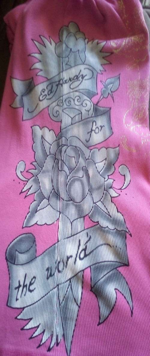 Pink Mini T Shirt Dress by Ed Hardy Christian Audigier Size Small