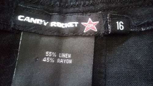 Black Linen Mix Panelled Flared Skirt Size 16