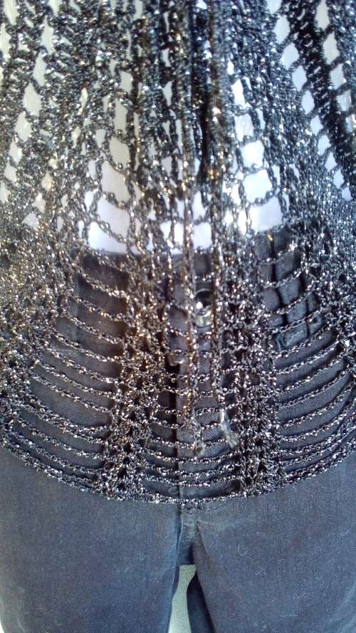 Black and Gold Crochet Camisole Top Size Medium