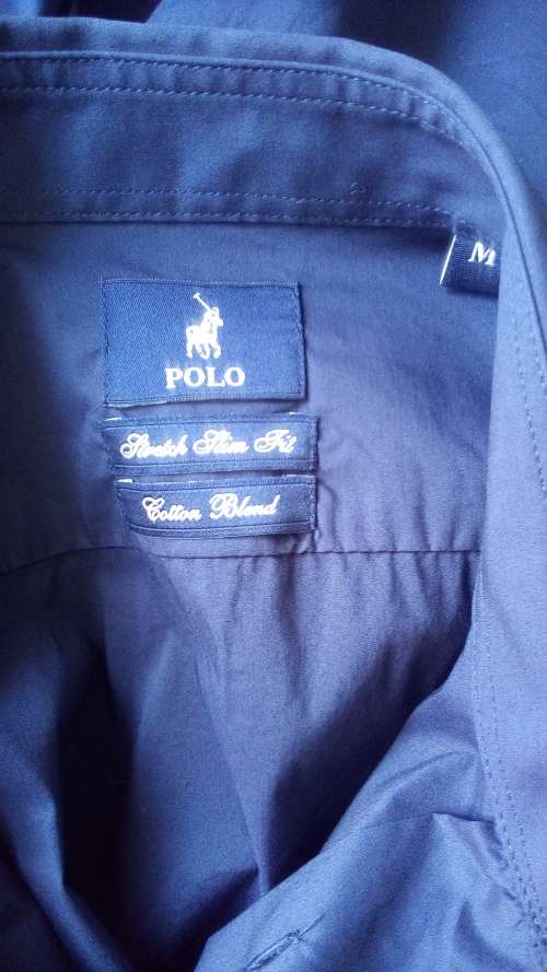 Mens Navy Blue Slim fit Shirt by Polo Size Medium