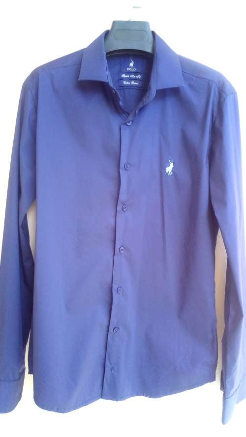 Mens Navy Blue Slim fit Shirt by Polo Size Medium