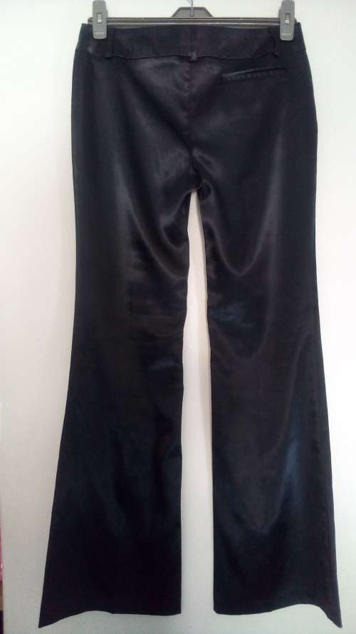 Womens Gorgeous Black Satin  Lowrise Flared Pants Size 34