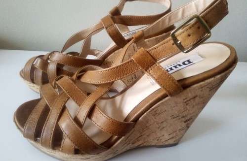 Leather Strappy Wedge Sandals By Dune Size 5