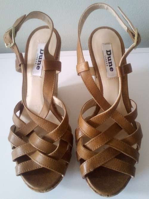 Leather Strappy Wedge Sandals By Dune Size 5