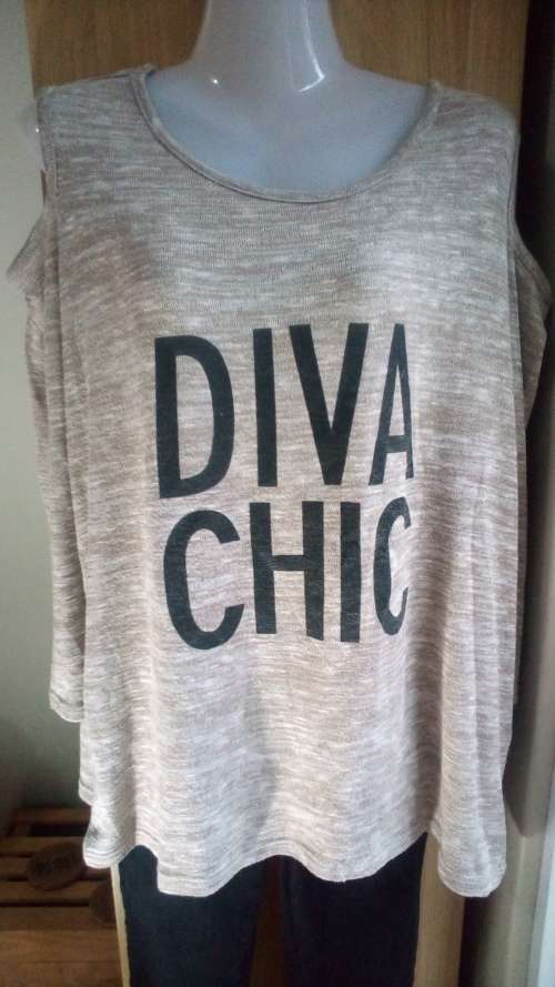 Brown Flecked Fine Knit Long Sleeve Shirt by Cruise Size XL