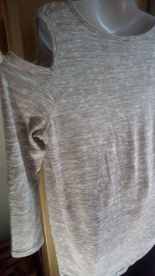 Brown Flecked Fine Knit Long Sleeve Shirt by Cruise Size XL