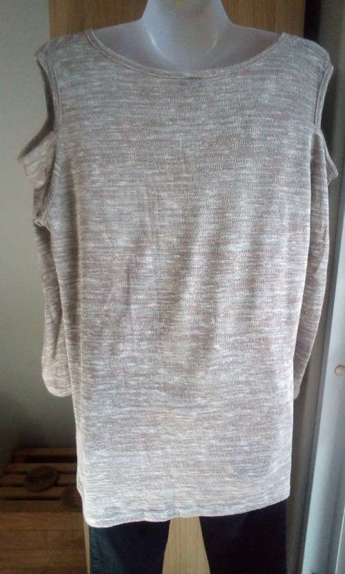 Brown Flecked Fine Knit Long Sleeve Shirt by Cruise Size XL