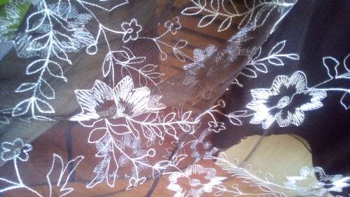 Lovely, Brown and White flowered dress by Milady Size M