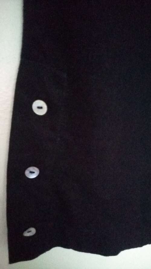 Palazzo Pants, Dark Blue-Black Linen Look Size XL