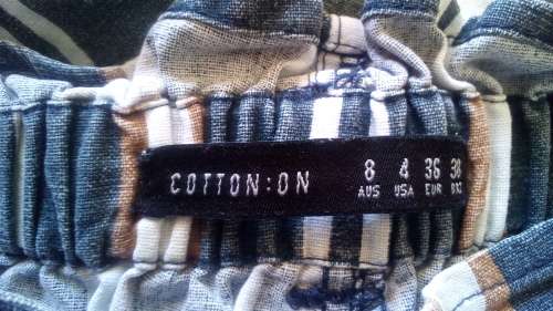 Cotton On Faded Blue Striped Shorts Size Small  (Flaw).  Summer Beach Vibe