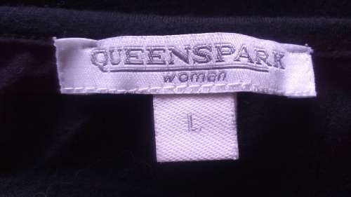 Queenspark, Camisole Top Flowers and Lace, Black and White Size Large