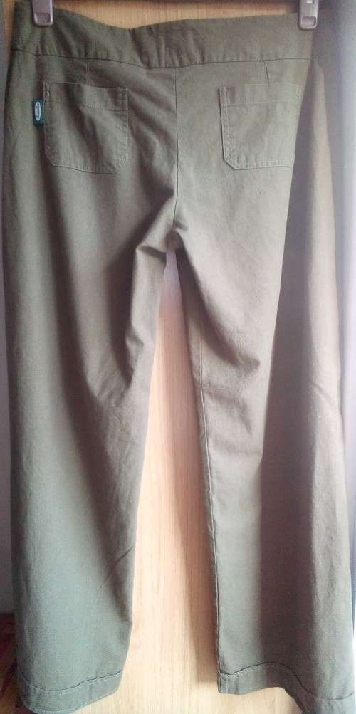 HEMPORIUM. wide Leg Trousers, Hemp Green, Size Medium