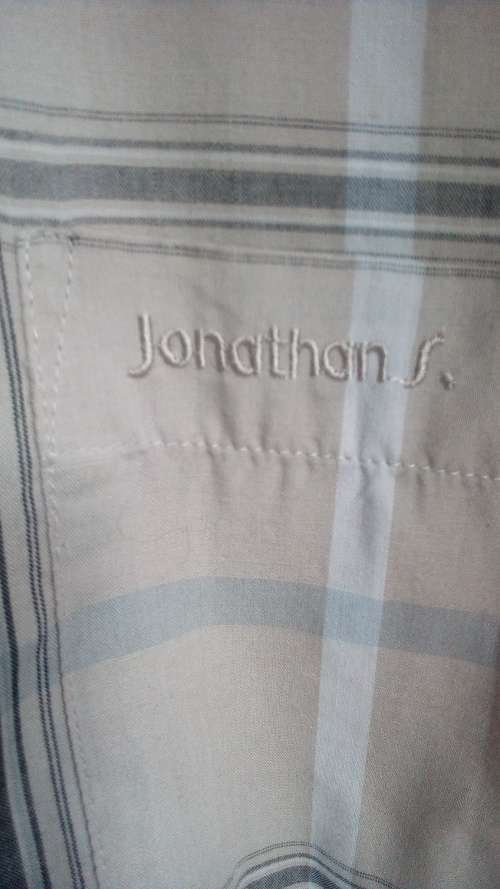 Mens Beige Checked Short Sleeve Shirt By Jonathan Strong Size Medium