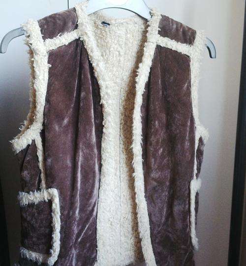 Groovy Retro 60s/70's style Sheepskin 'look' Waistcoat - Medium