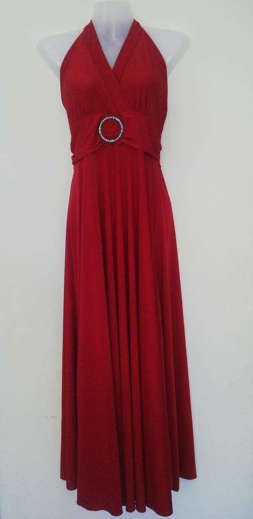 Dramatic Red Evening Halter Neck  Dress Perfect for Matric dance Size Medium