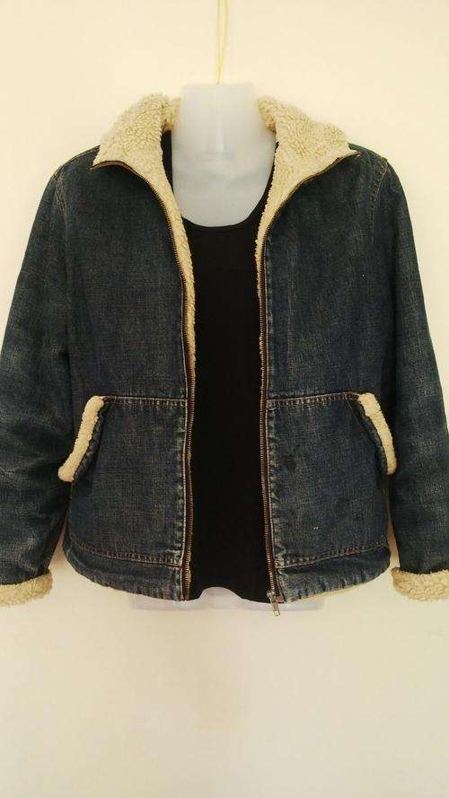 Denim Zip Jacket with Fleece Liniing by Suzanne Size 12