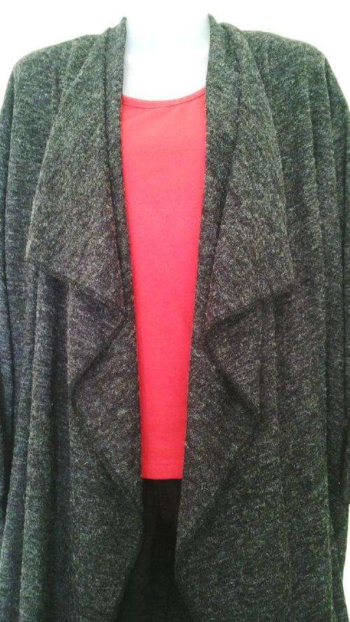 Charcoal Grey Knitted Cardigan / Jacket  - Plus size 28