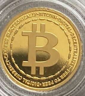 1g Fine Gold Minted Bitcoin Round 999.9