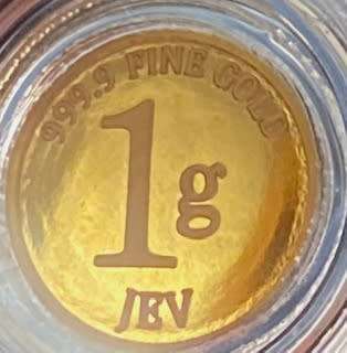 1g Fine Gold Minted Bitcoin Round 999.9