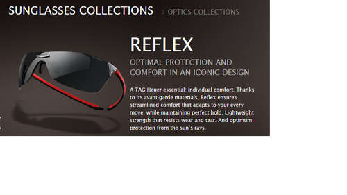 Tag Heuer reflex sunglasses red flex temples never worn