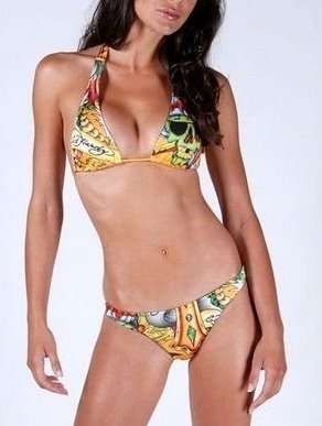 Sexy Ed Hardy inspired Skull and treasure print Bikini