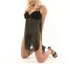 Sexy, Black Babydoll and sheer black G-string panty set
