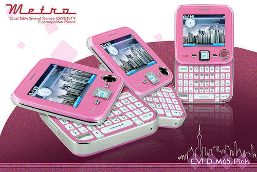 Metro Pink - Dual SIM Swivel Screen QWERTY Cosmopolitan Phone