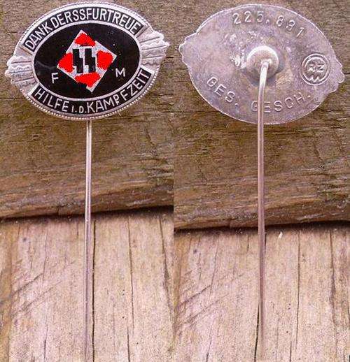 WW2 German SS - FM (Patron Members) Pin Badge