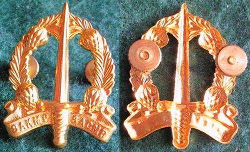 SADF Military Police Gilt Cap Badge